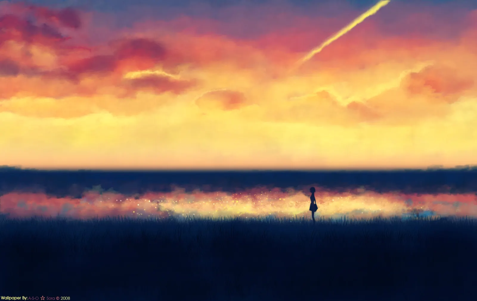 Horizontal Sunset Sunrise Water Body Cloudy Landscape Free Stock Photo