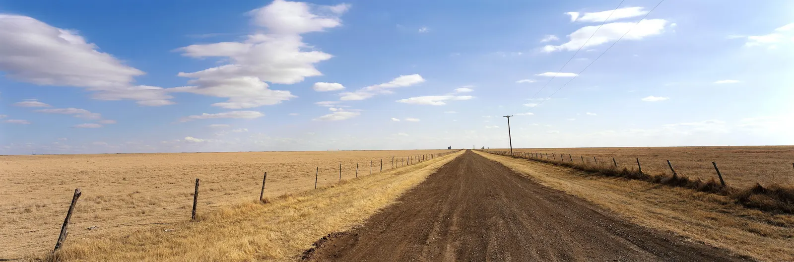 Horizontal Dirt Road Blue Sky Cloudy Landscape Free Stock Photo