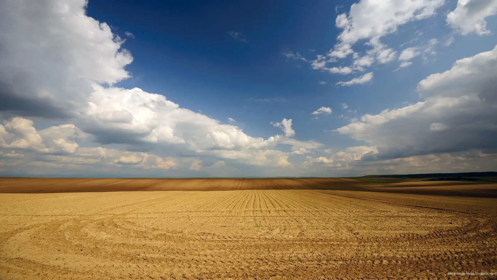 Horizontal Sand Dune Blue Sky Cloudy Landscape Free Stock Photo