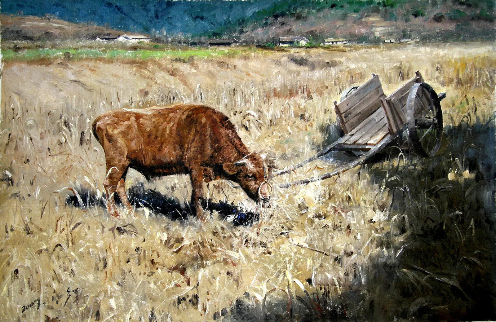 Horizontal Grass Painting Animal Free Stock Photo 2