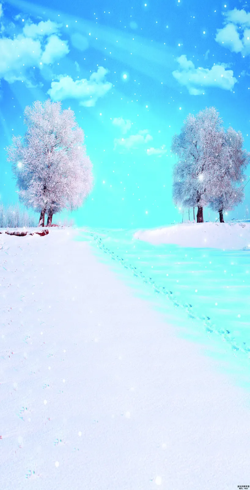Vertical Blue Sky Frozen Liquid Landscape Free Stock Photo