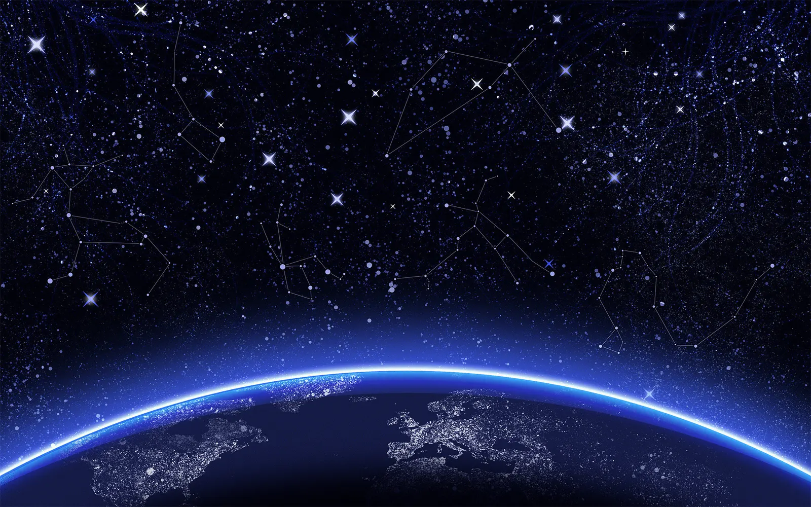 Horizontal Night Sky Liquid Water Landscape Free Stock Photo 4