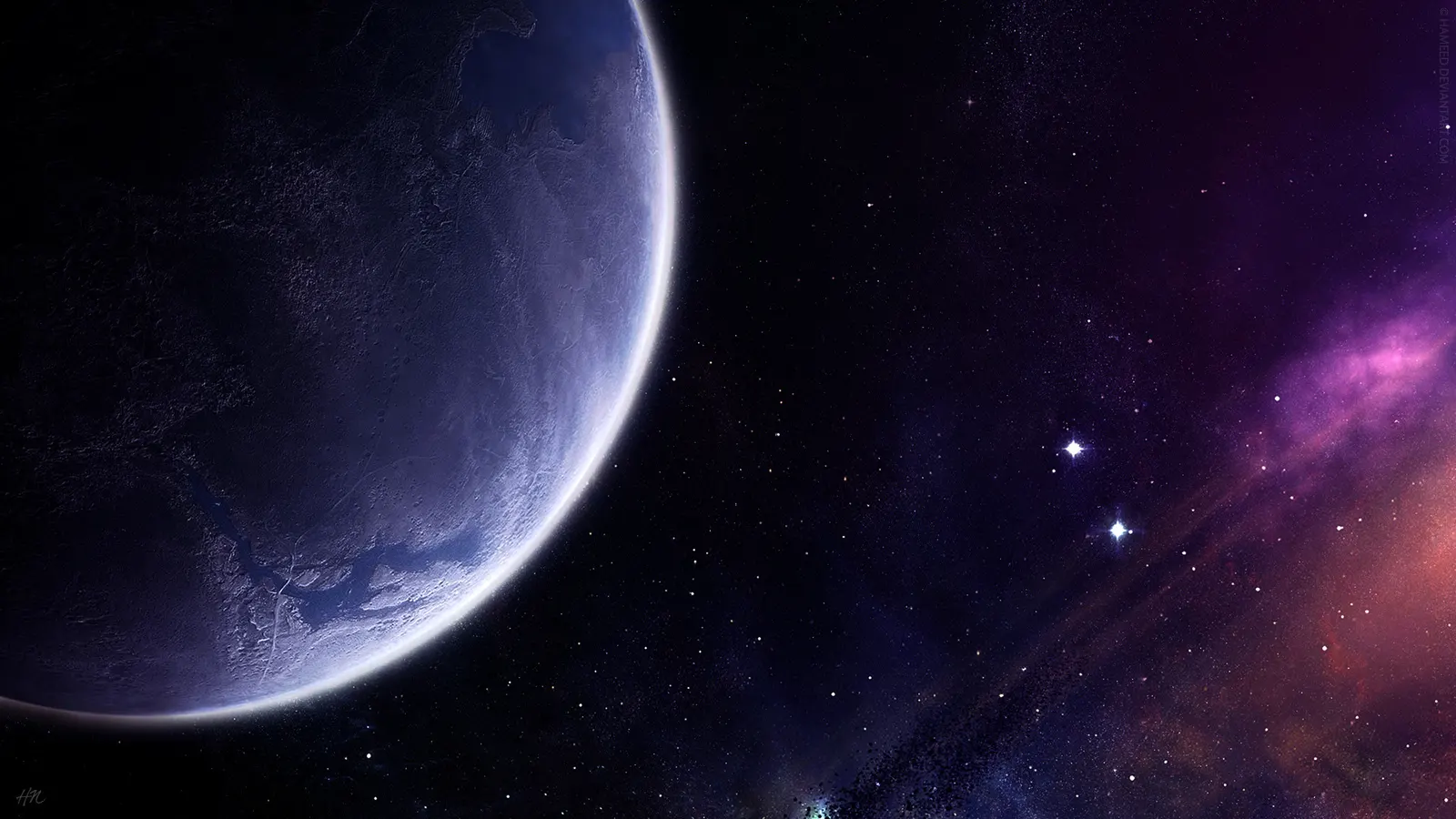Horizontal Night Sky Celestial Body Moon Landscape Free Stock Photo 7