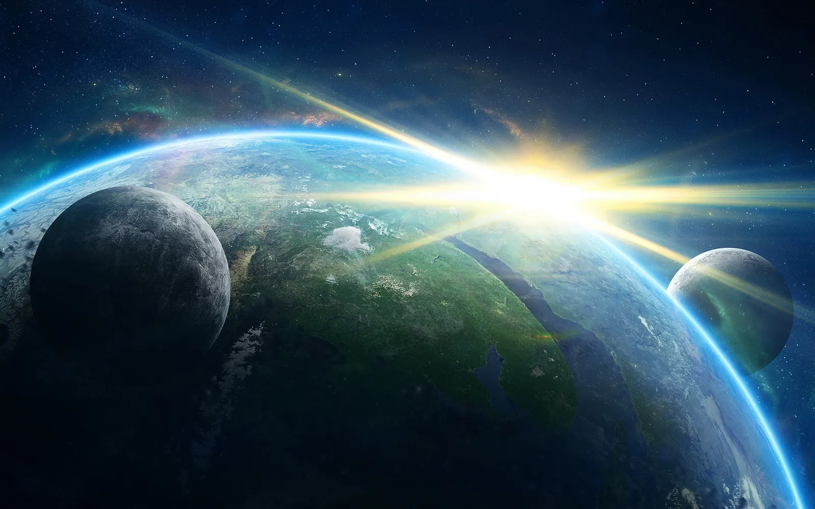 Horizontal Celestial Body Other Aurora Rocks Landscape Free Stock Photo
