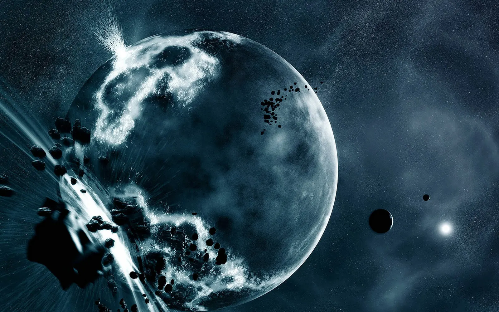 Horizontal Celestial Body Night Sky Moon Landscape Free Stock Photo 12