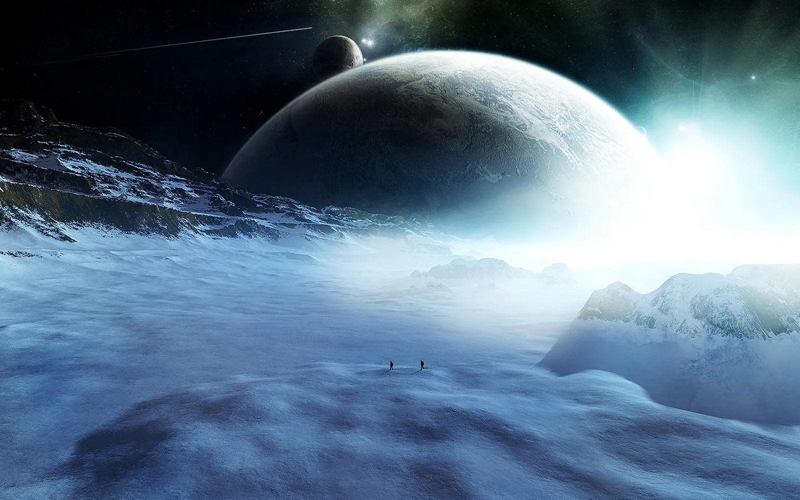 Horizontal Celestial Body Frozen Liquid Landscape Free Stock Photo 2