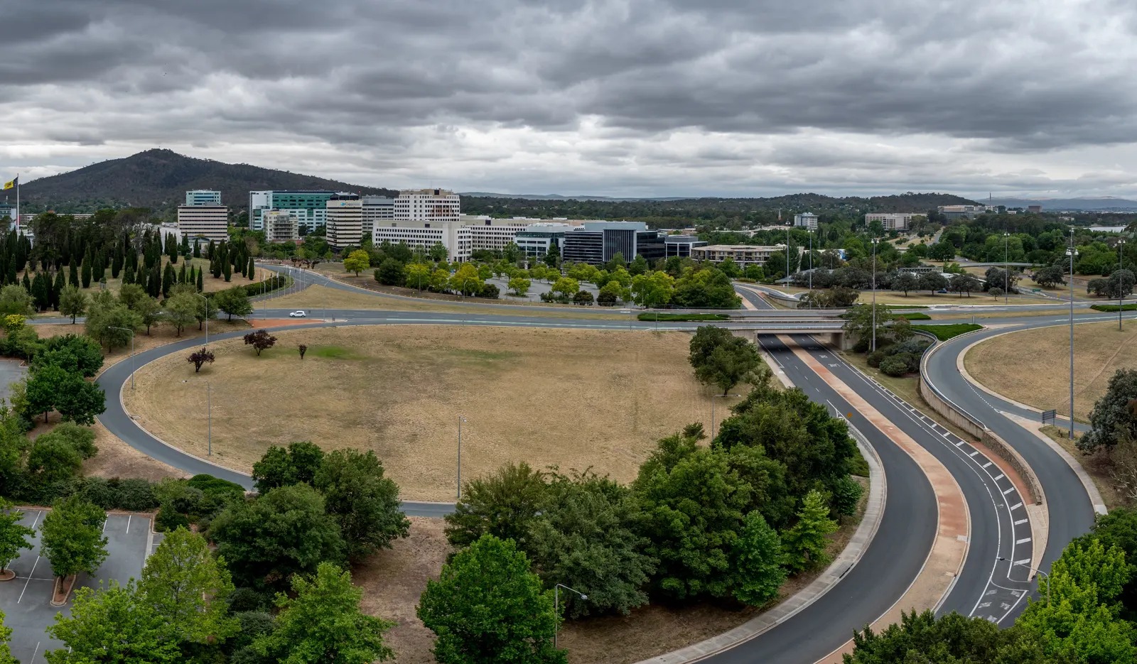 Horizontal Road Other Cloudy Hill Landscape Free Stock Photo
