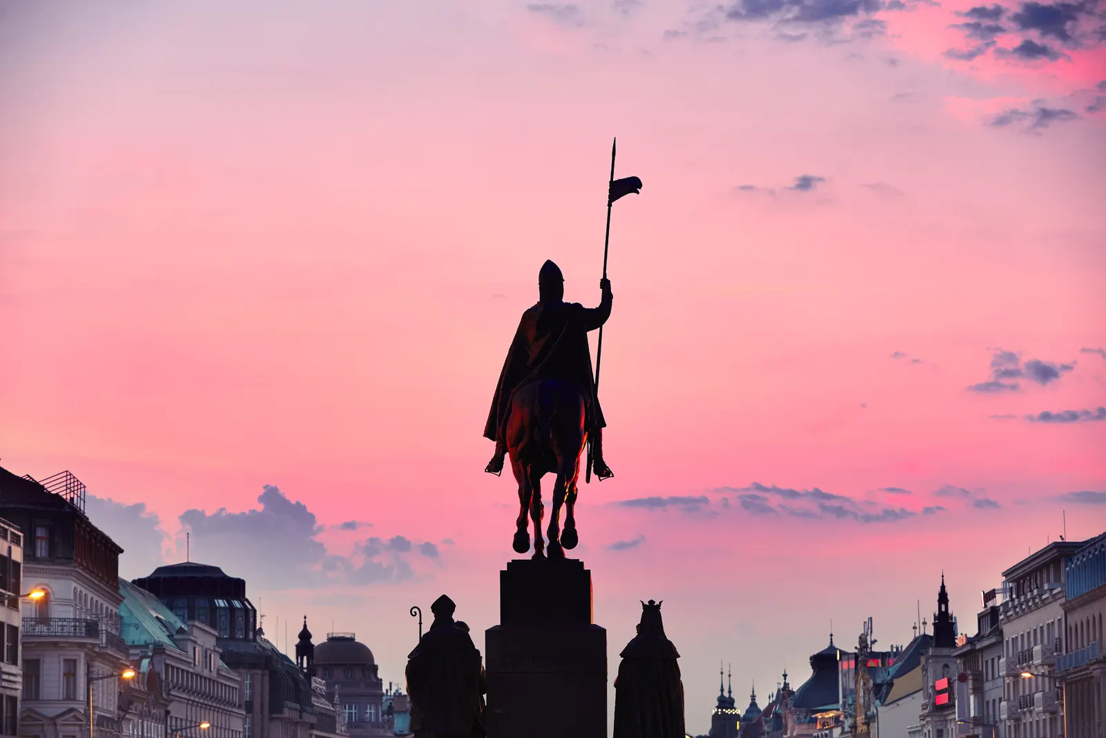 Horizontal Sunset Sunrise Cloudy Statue Landscape Free Stock Photo
