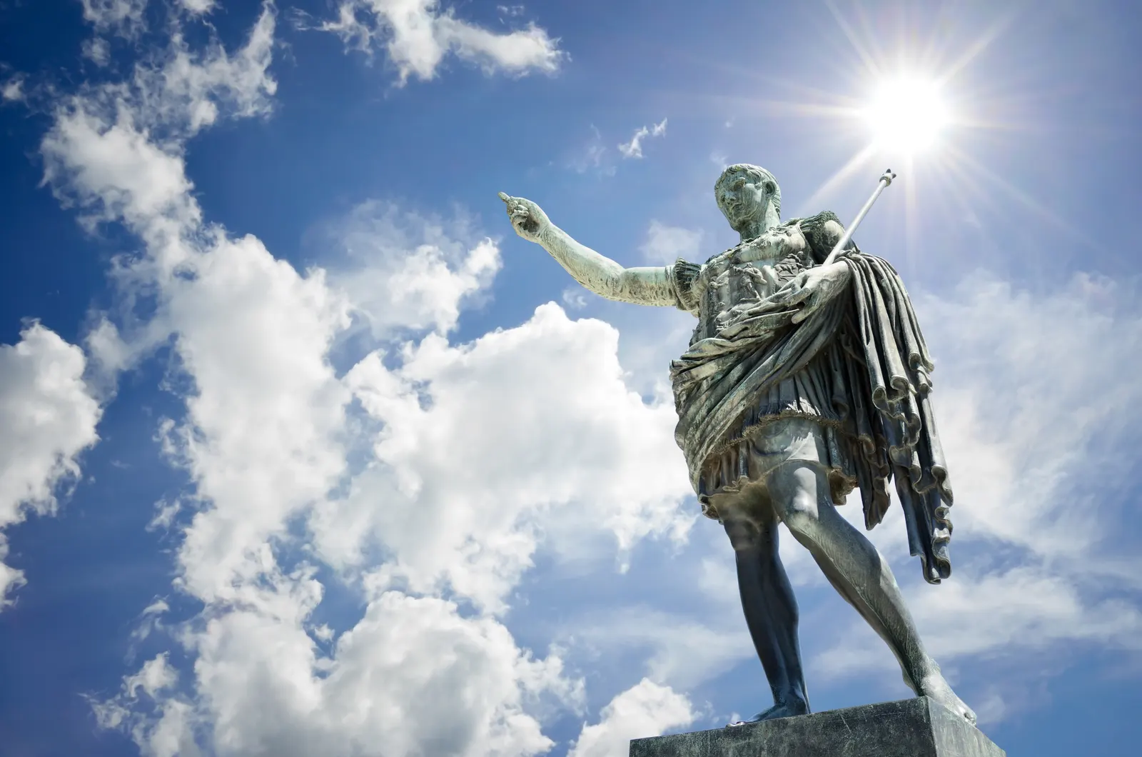 Horizontal Blue Sky Statue Cloudy Landscape Free Stock Photo 5