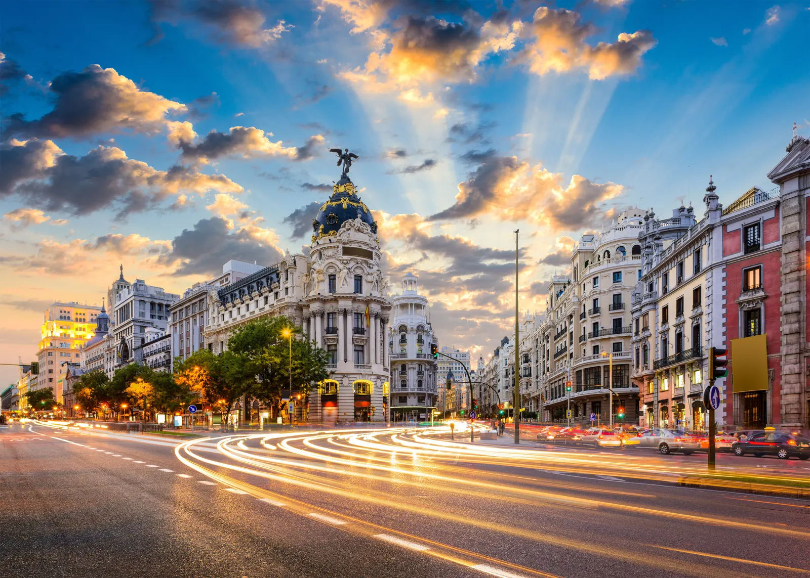 Horizontal Road Street Cloudy Landscape Free Stock Photo