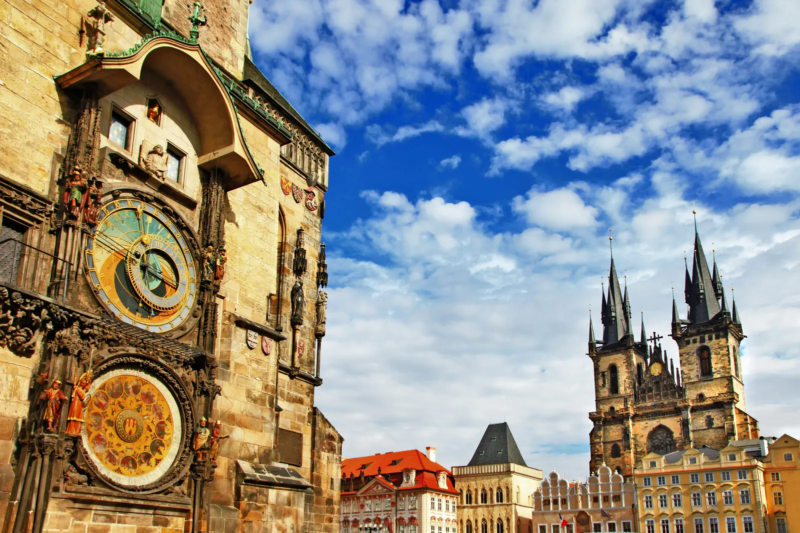 Horizontal Clock Tower Blue Sky Building Landscape Free Stock Photo 2