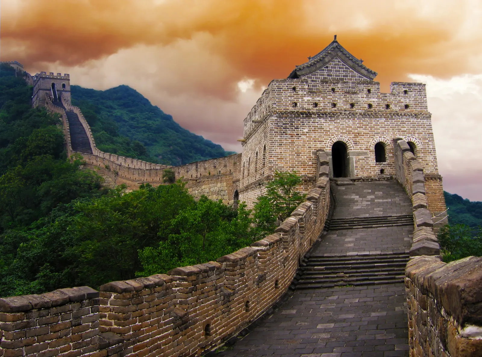 Horizontal Cloudy Building Castle Landscape Free Stock Photo