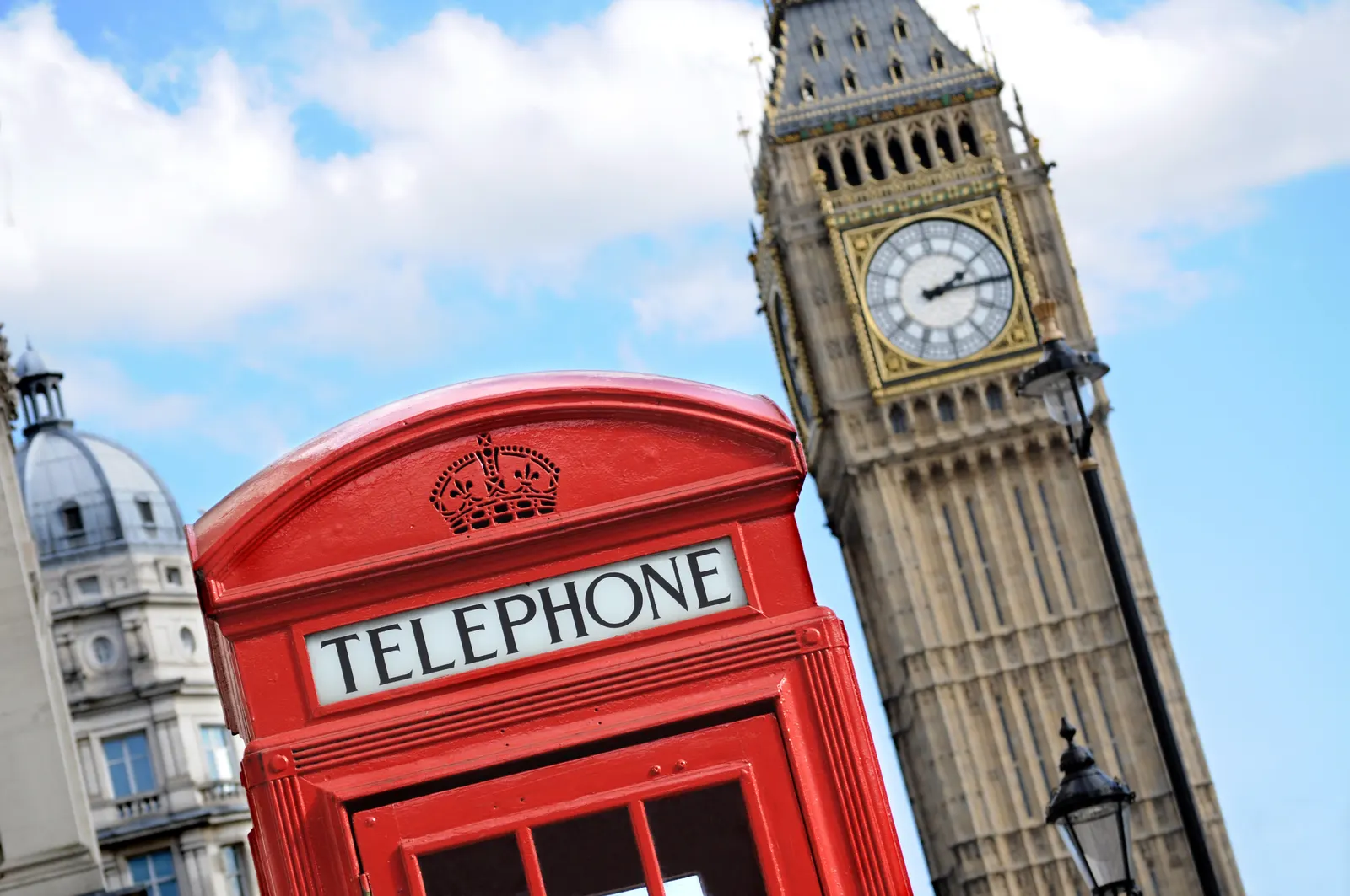 Horizontal Blue Sky Clock Tower Cloudy Landscape Free Stock Photo