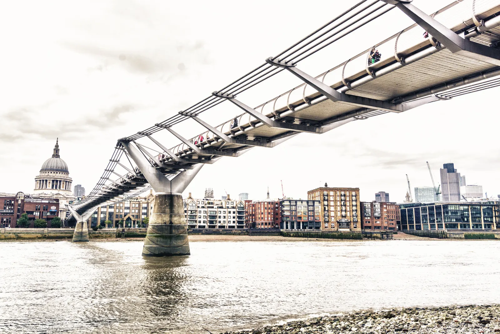 Horizontal Water Body Bridge Cloudy Landscape Free Stock Photo 3