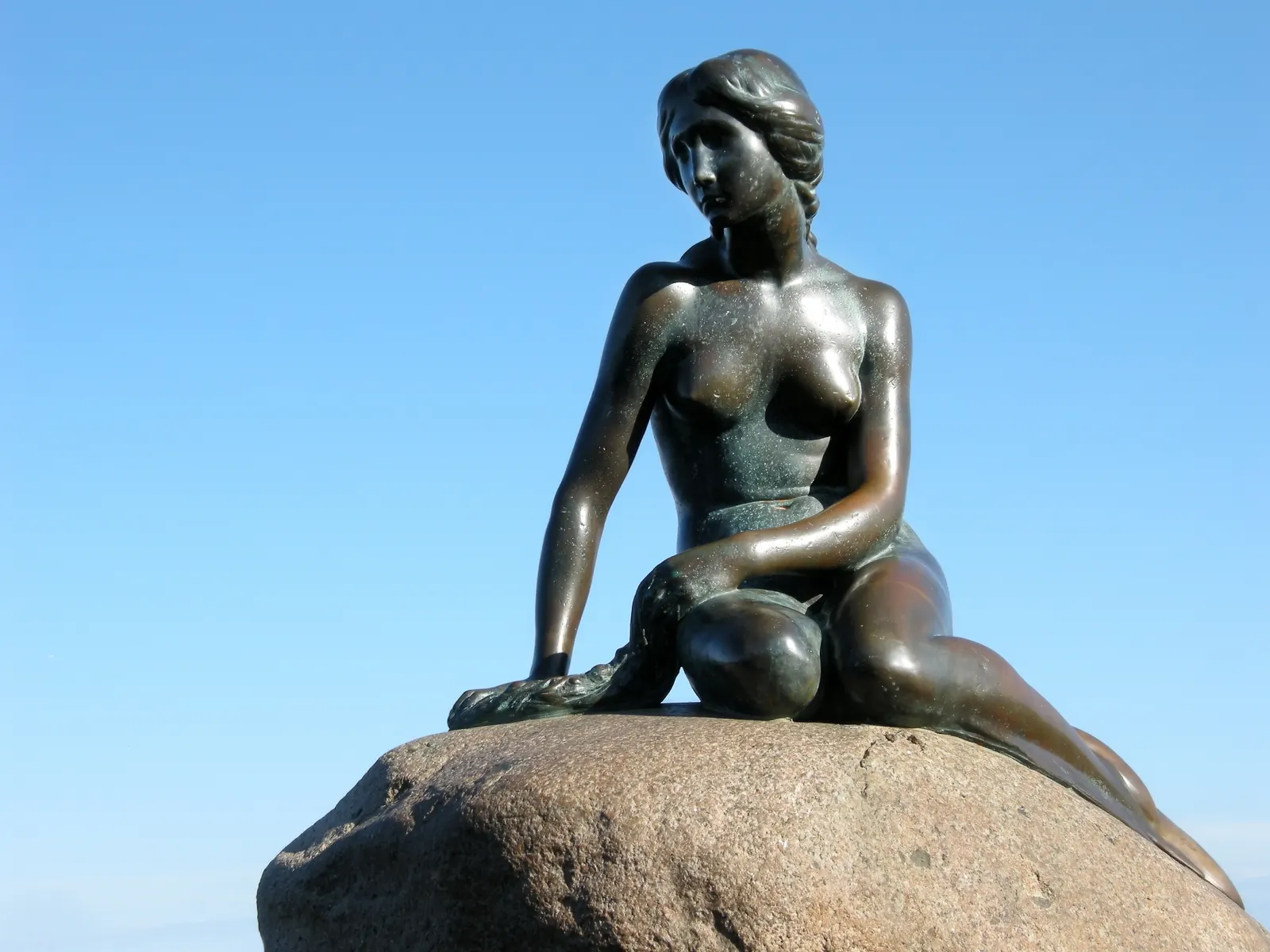 Horizontal Blue Sky Statue Rocks Landscape Free Stock Photo