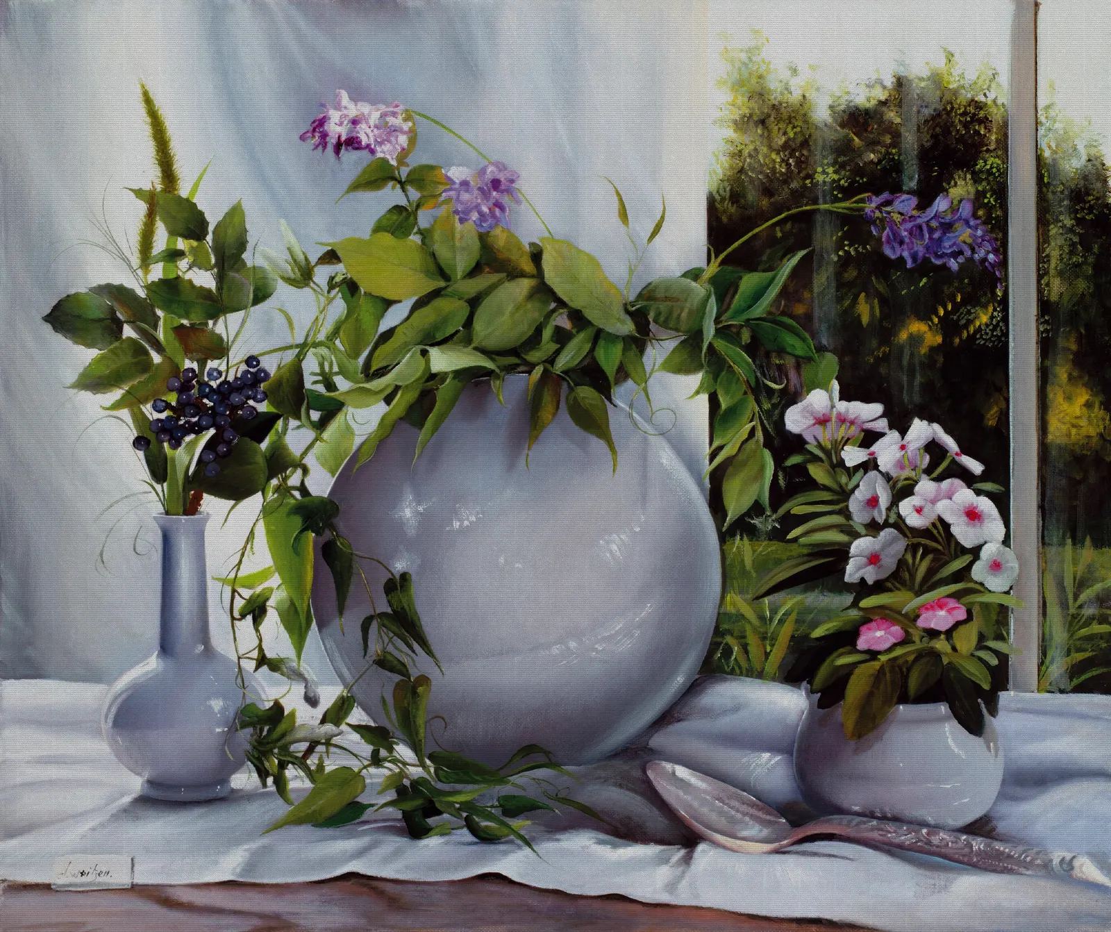 Horizontal Container Vase Textile Botanical Free Stock Photo
