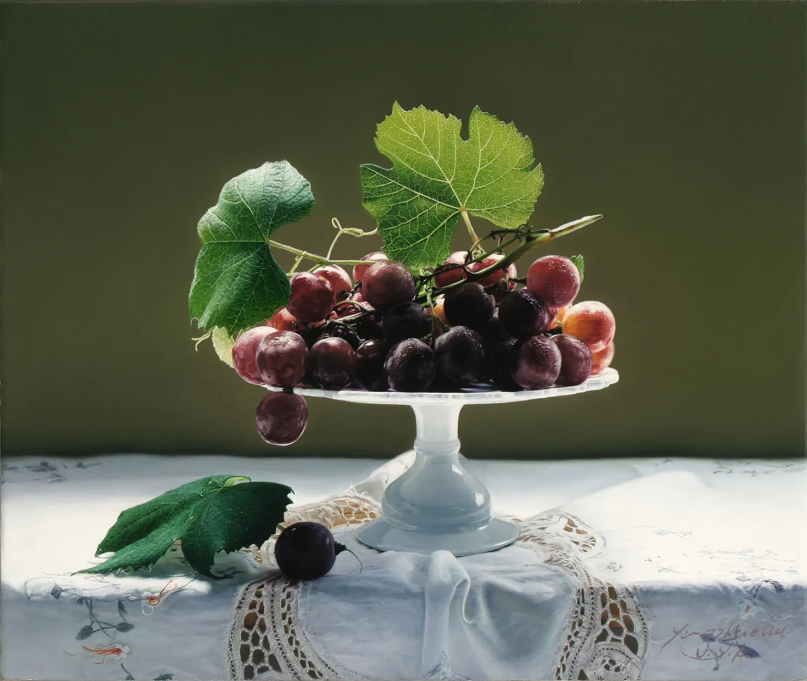 Horizontal Grape Foliage Textile Food and Drink Free Stock Photo