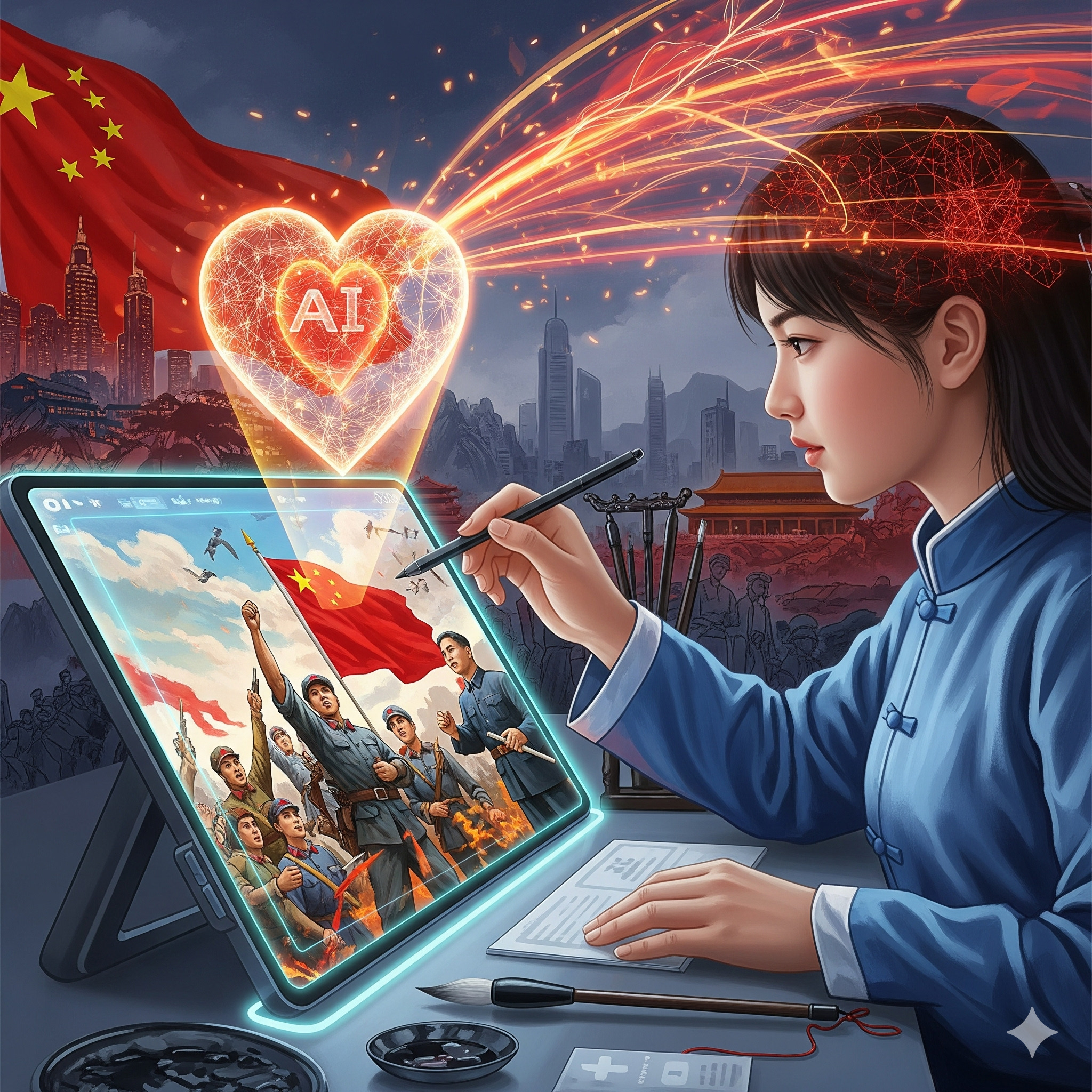 Square Laptop Workspace Free AI Generated Image
