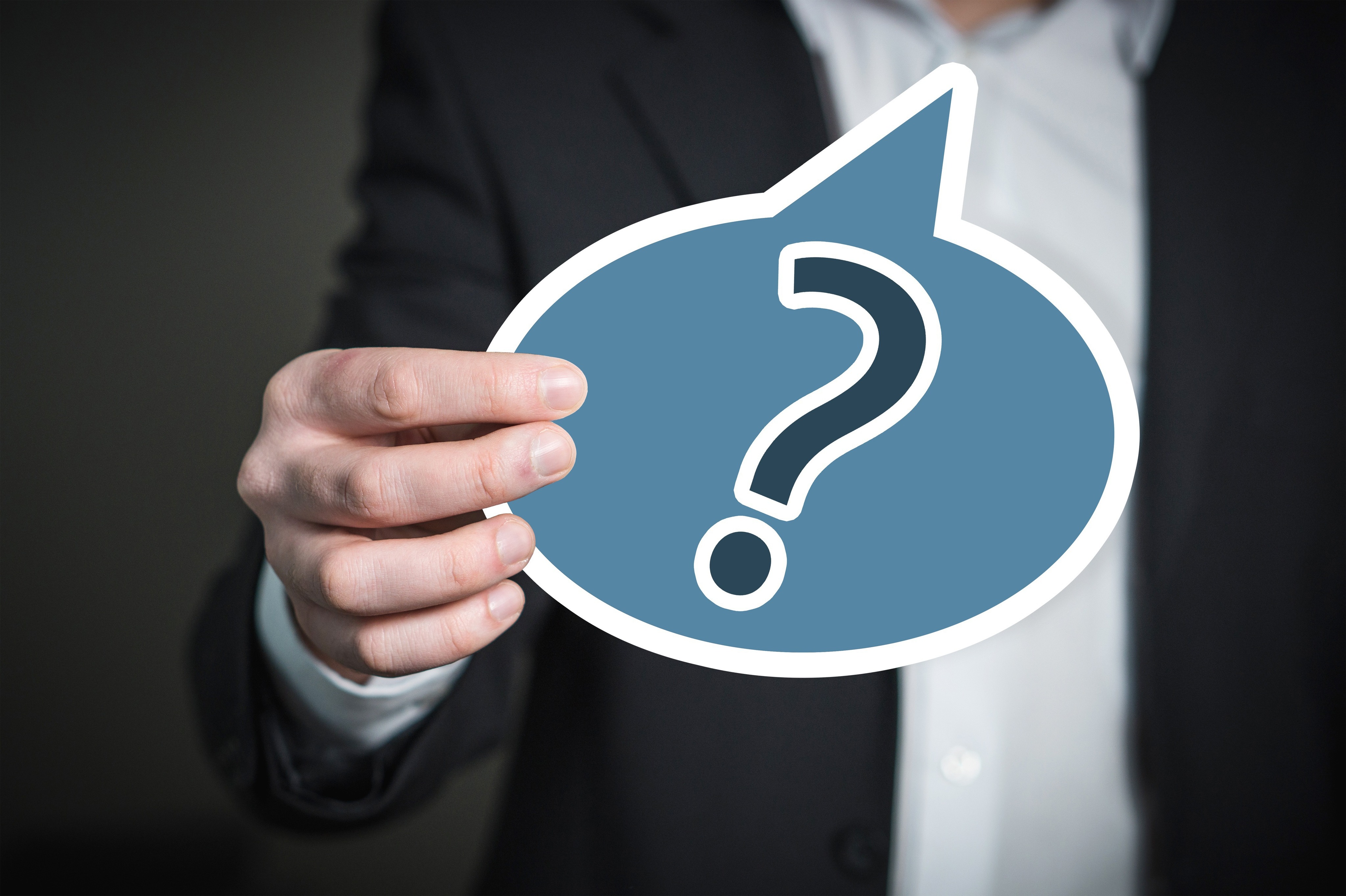 Horizontal Question Mark Concept Free Stock Photo